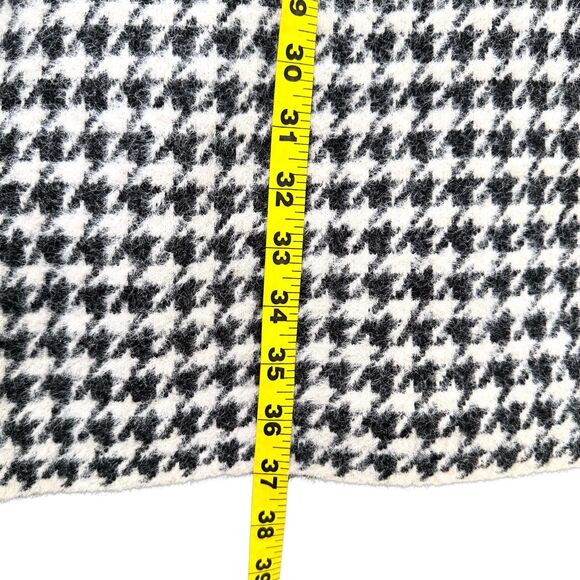 Magaschoni Houndstooth Sweater Coat Faux Fur Medium Black White - Picture 13 of 16